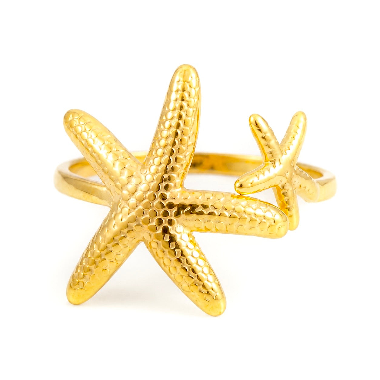 Astérie Ring by VELTRĀ, 18K gold-plated adjustable starfish ring